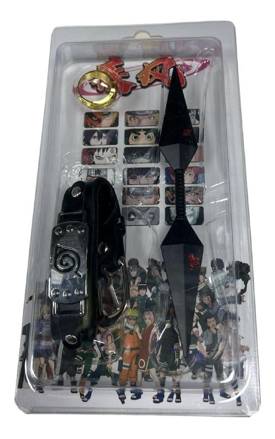 Set Naruto Pulsera 26cm Anillo N14 Kunai Doble 15cm-2