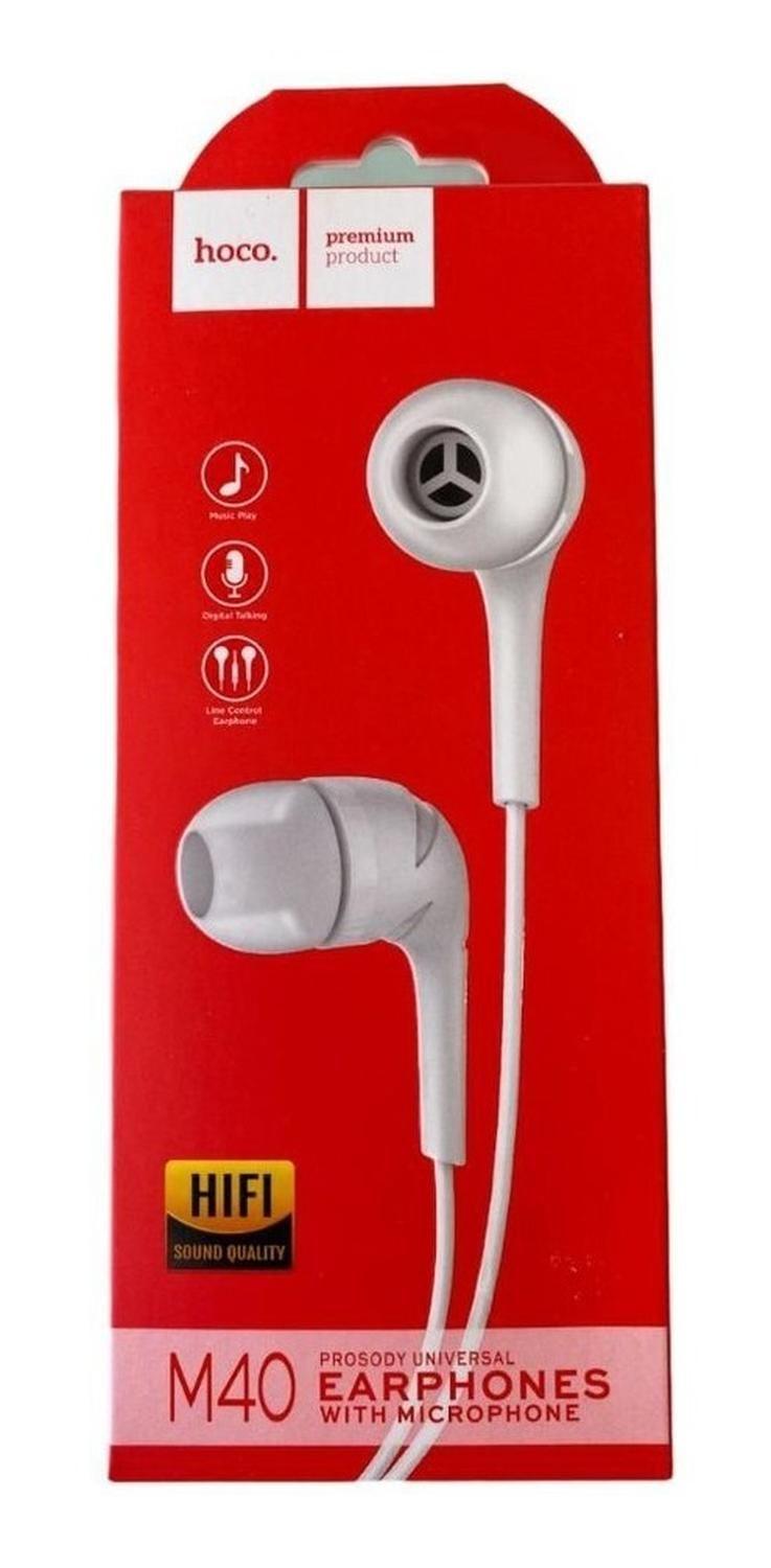 Audifono Manos Libres Hoco M40 Blanco Earphone Electropc-2
