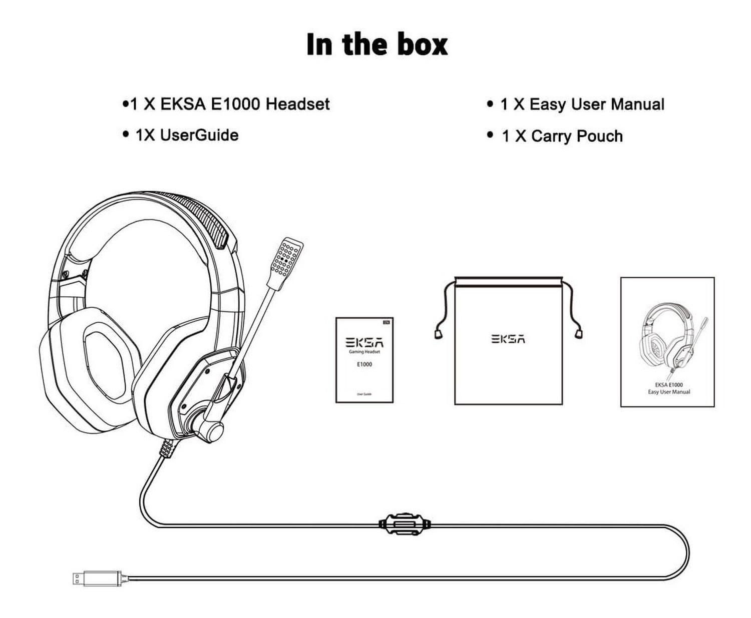 Audífonos Gamer Profesional E1000 Usb Rgb 7.1 Pc Ps4 Xbox-3