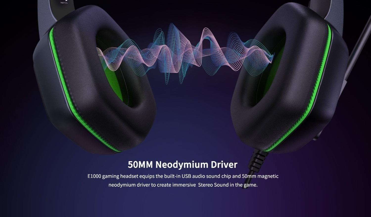 Audífonos Gamer Profesional E1000 Usb Rgb 7.1 Pc Ps4 Xbox-8