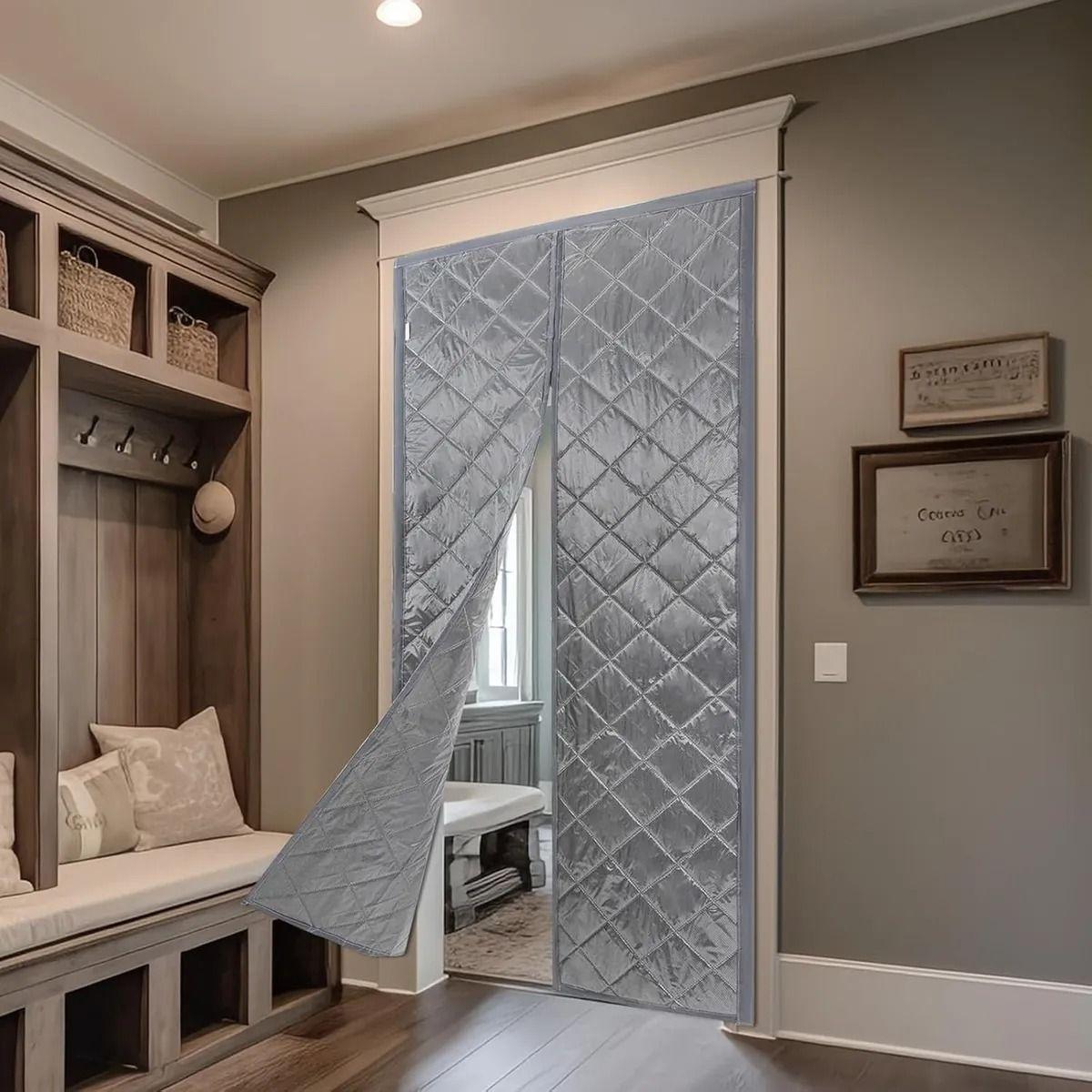 Cortina De Puerta Con Aislamiento Termico Magnetico De Tela 100x210cm 120X210cm-2