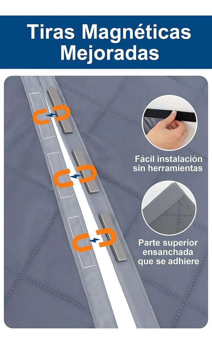 Cortina De Puerta Con Aislamiento Termico Magnetico De Tela 100x210cm 120X210cm-6