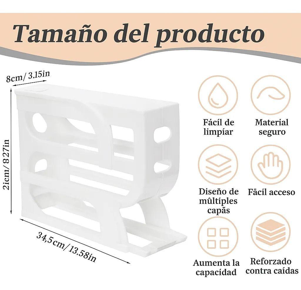 Huevera Dispensador Organizador De 4 Niveles Blanco Blanco-5