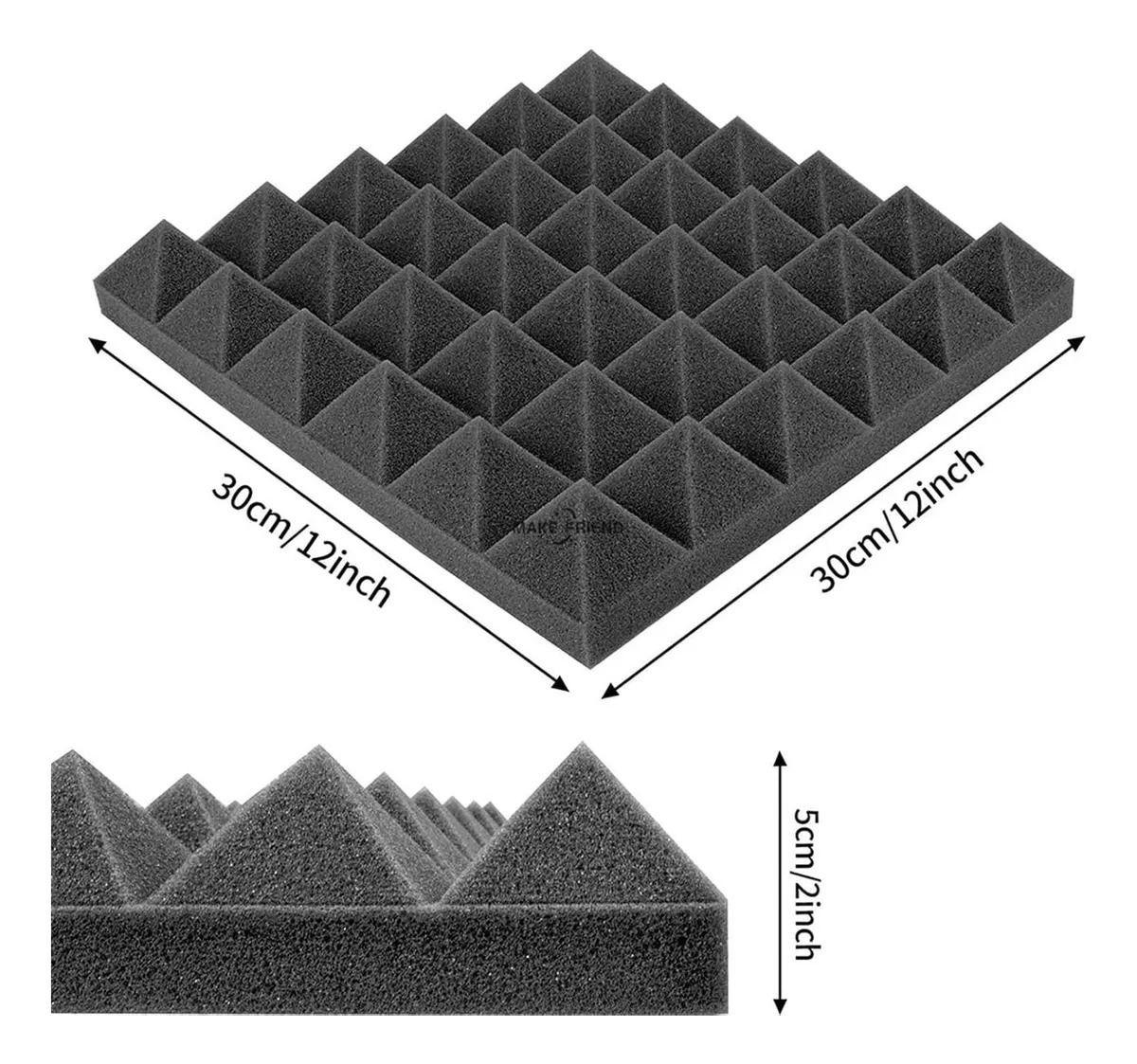 Set X24 Espuma Acustica Anti Ruido Estudio Colores 30x30cm Negro-2