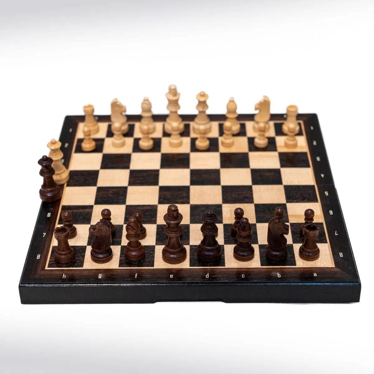 Tablero De Ajedrez Madera 33x33cm Magnetico Nacion Ajedrez-0
