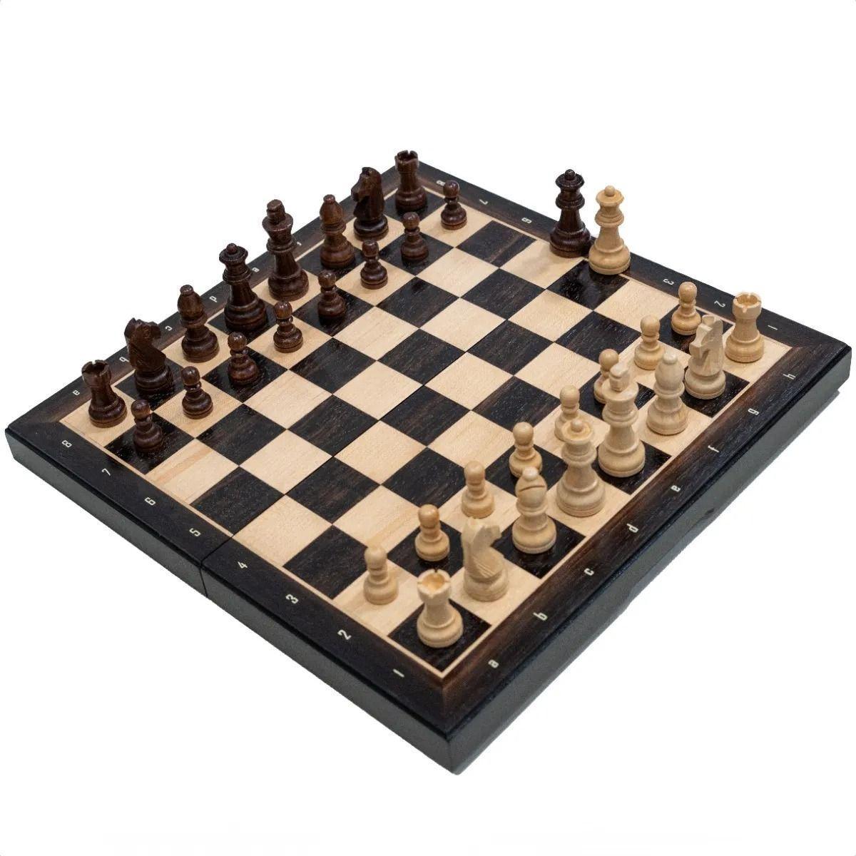 Tablero De Ajedrez Madera 33x33cm Magnetico Nacion Ajedrez-1