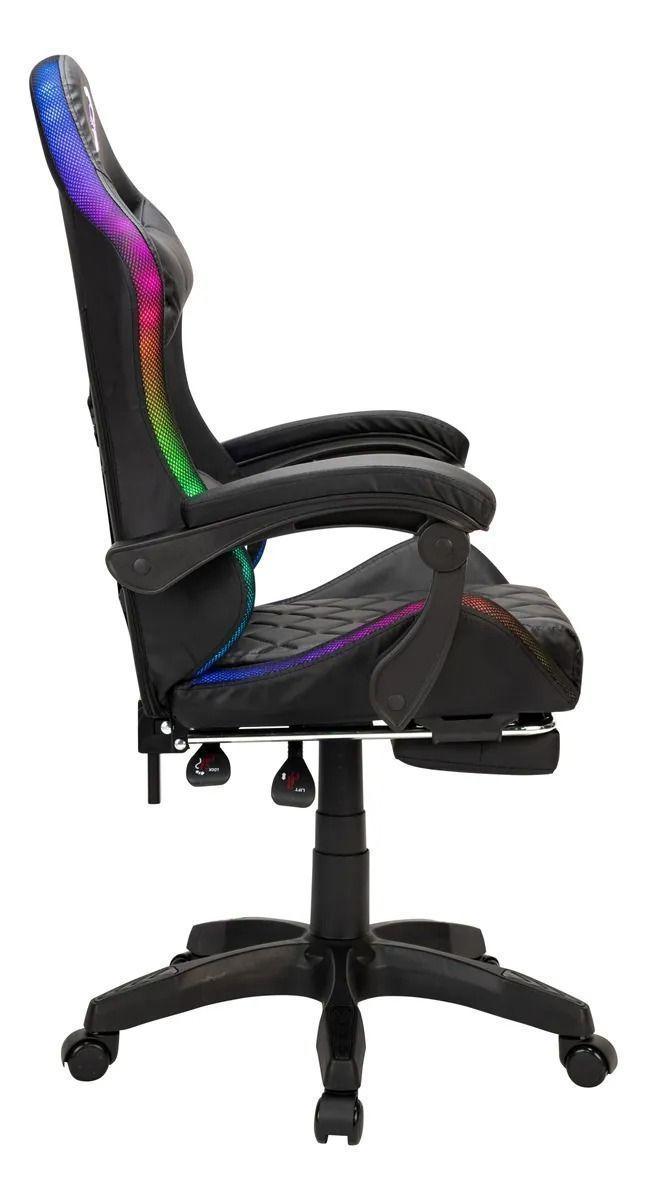 Silla Gamer Con Luces Ragnar Bifrost Lx900 All black Negro Tapizado Pu Espuma-3