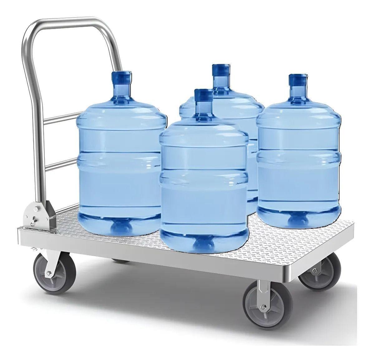 Carro De Carga Plegable Acero Yegua 300kg 4 Ruedas Multiuso Plateado-2