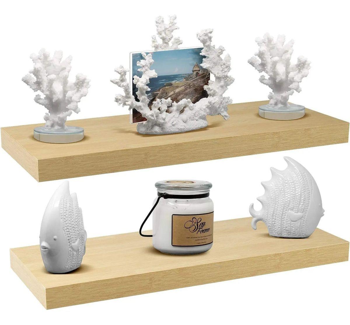 Repisas Flotantes De Madera MDF Premium Kit X2 60cm-0