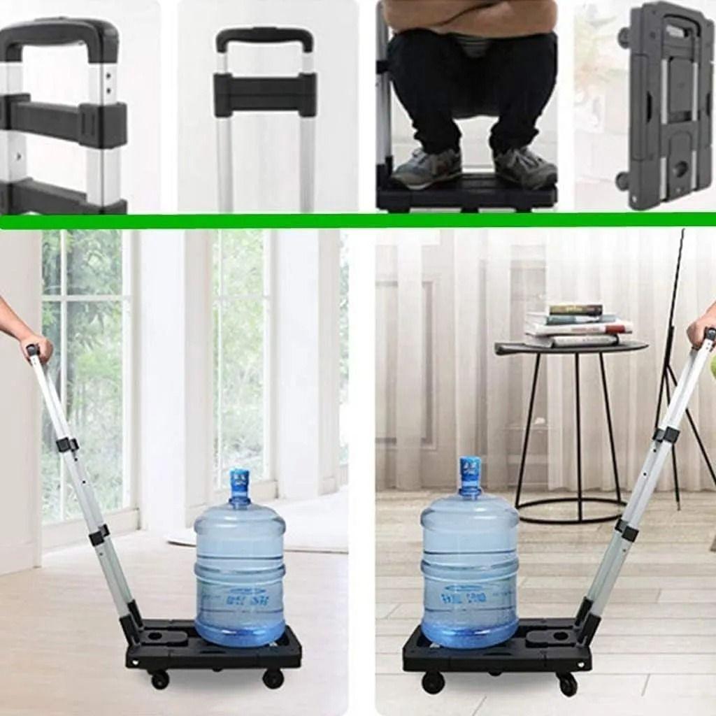 Carro Yegua De Carga Para Compras Maleta Plegable 51x34x95cm Plateado-2