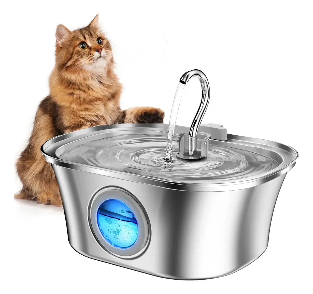 BEBEDERO AUTOMATICO DE ACERO INOXIDABLE PARA MASCOTAS 3 2 LITROS 108 OZ-6