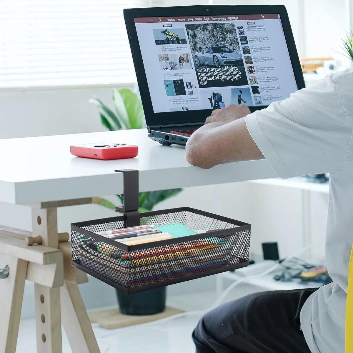 Cajón Organizador Debajo De Escritorio De Fácil Instalación -5