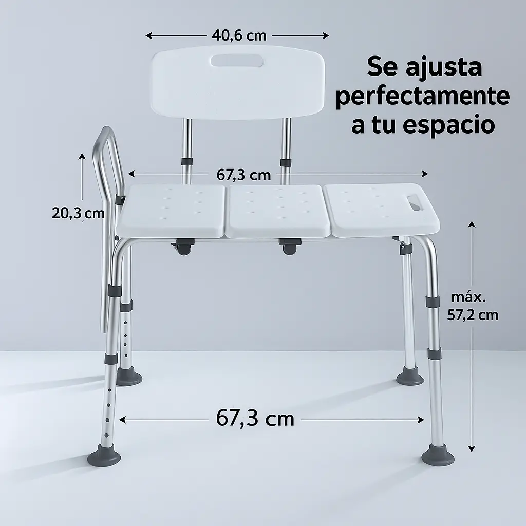 Silla De Ducha Grande Ajustable Ragnar Para Ba o-3