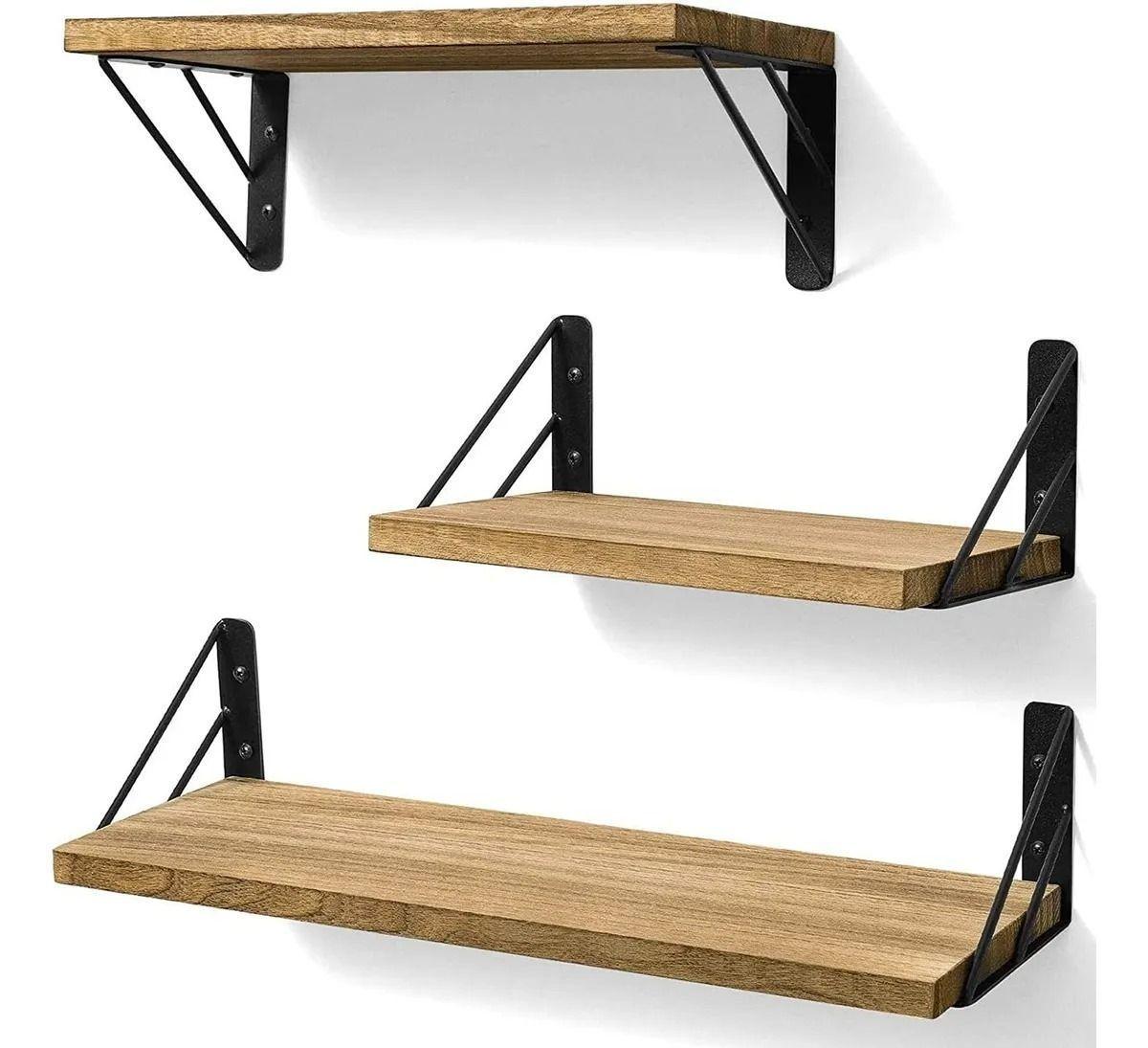 Repisas Flotantes De Madera Multiprop sito Kit X3 Colores-7