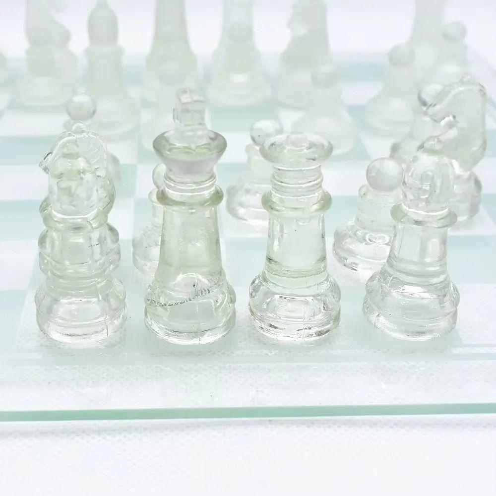Ajedrez De Vidrio 35x35cms Regalo Ideal Transparente Nacion-3