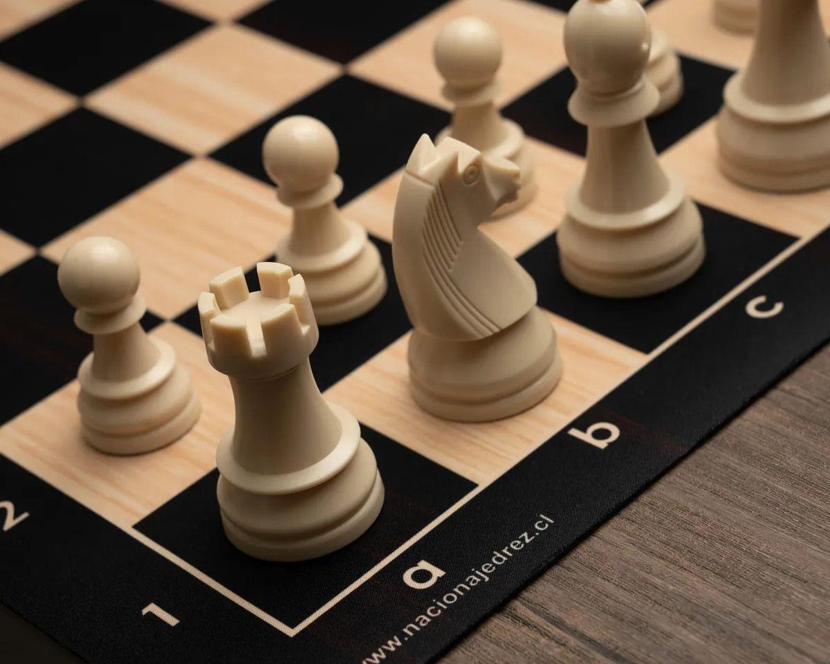 Tablero De Ajedrez Profesional Tipo Madera Con Set Abs-3