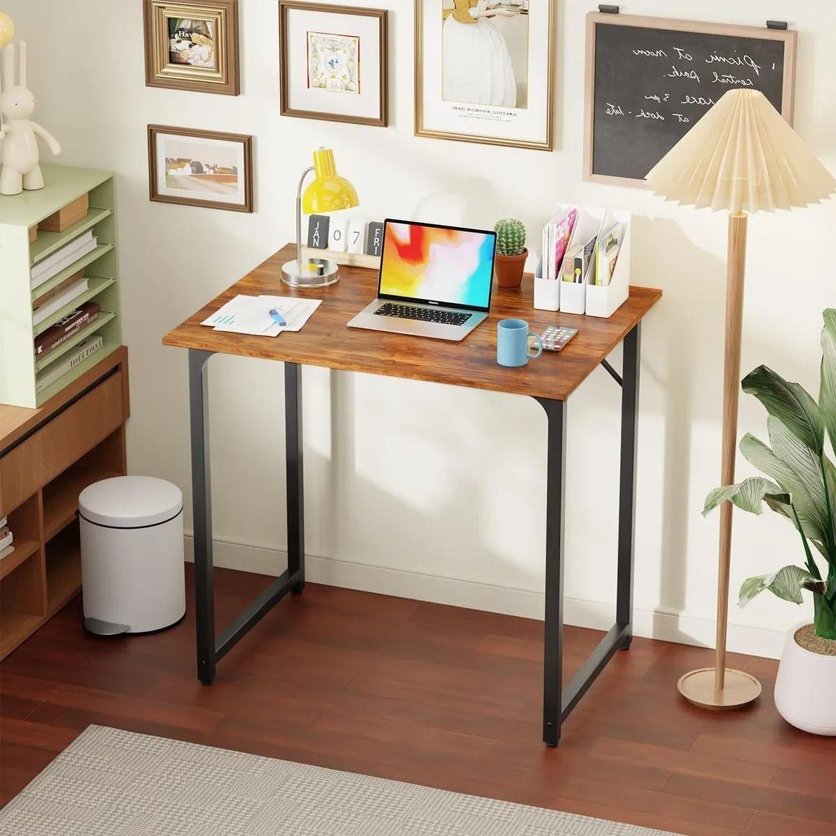 Escritorio Ragnar Compacto 80x45x75 Cm Para Oficina Marr n oscuro-2