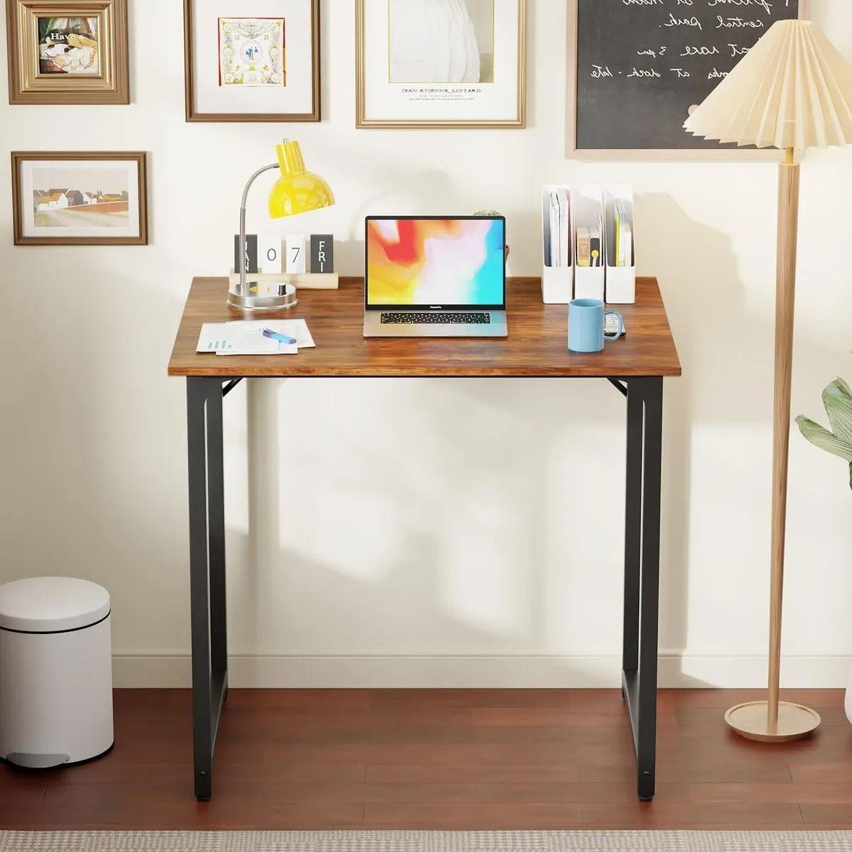 Escritorio Ragnar Compacto 80x45x75 Cm Para Oficina Marr n oscuro-3