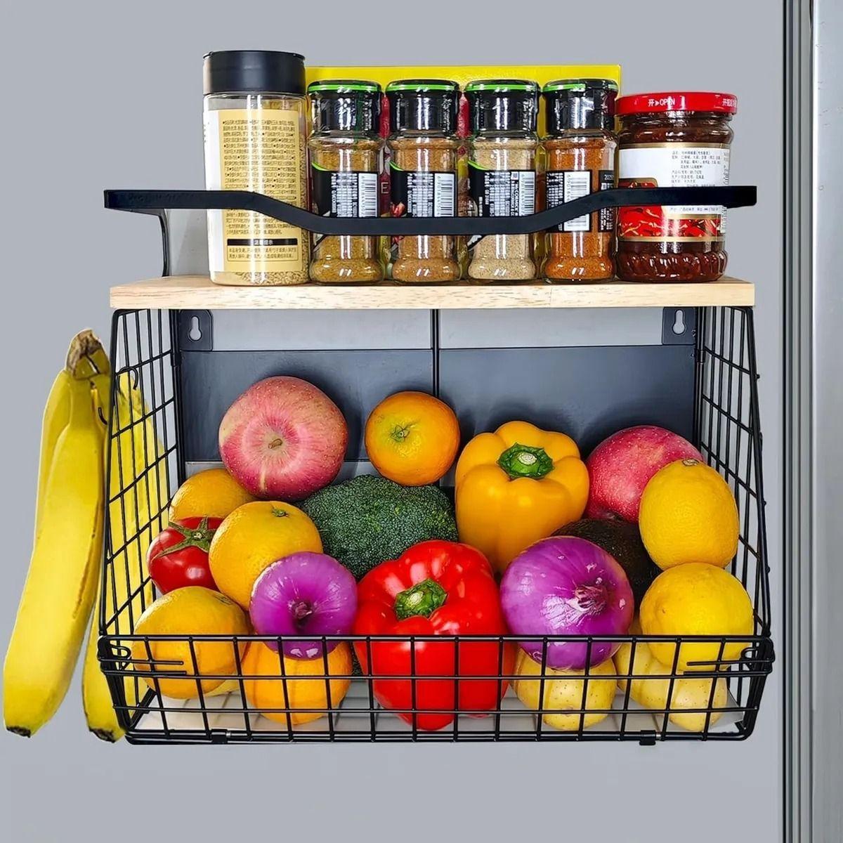 Repisa Organizadora Magnetica Para Cocina Con Cesta Multiuso-2