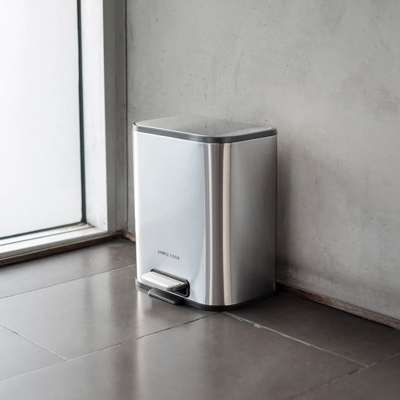 Basurero 5L con Pedal Mate y Anti Huellas Simple Cook-3
