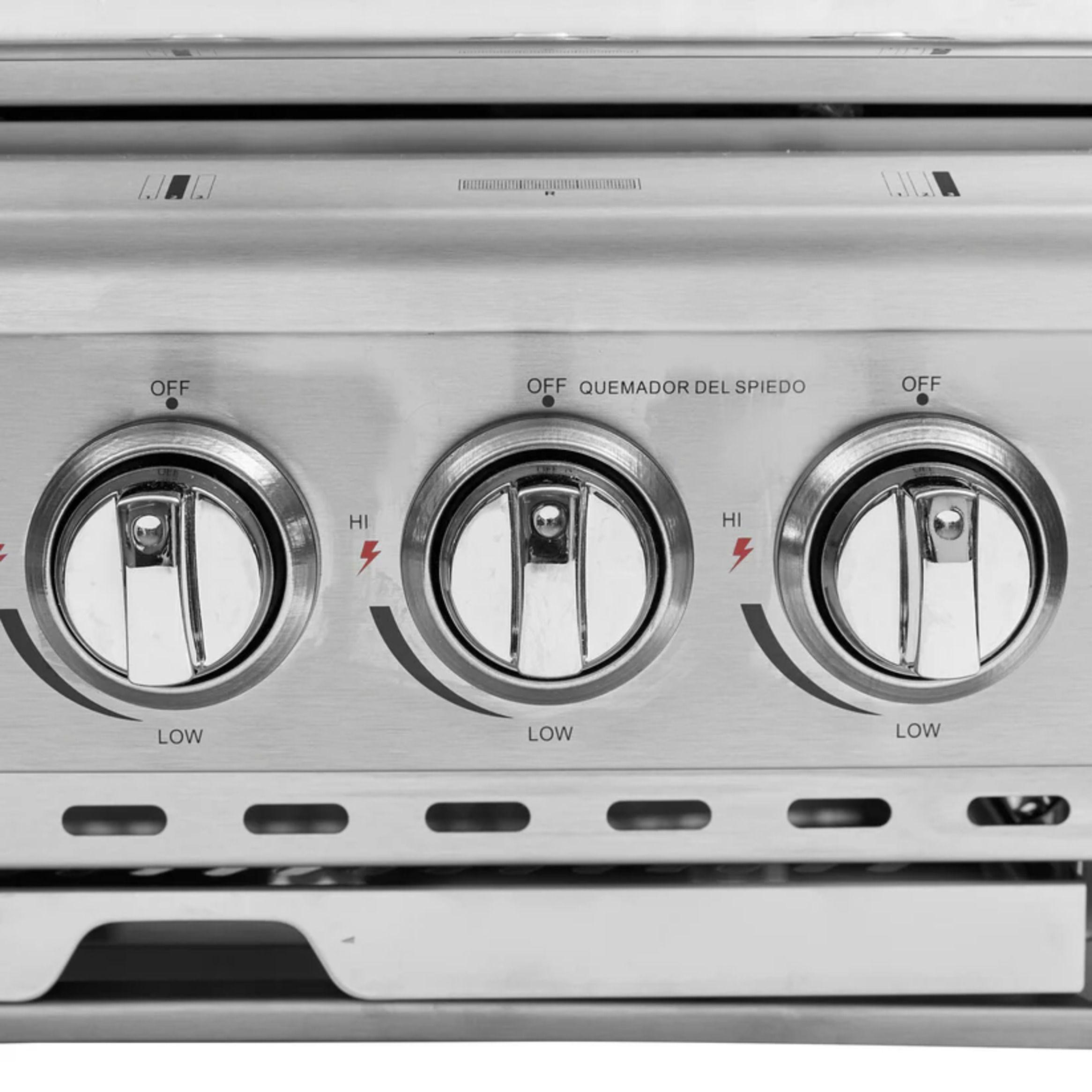 Parrilla Deluxe 3Q Gas Licuado + Spiedo FDV-7