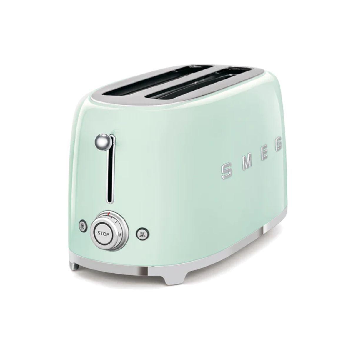 Tostador Smeg 4 panes Verde Agua modelo TSF02PGEU-1