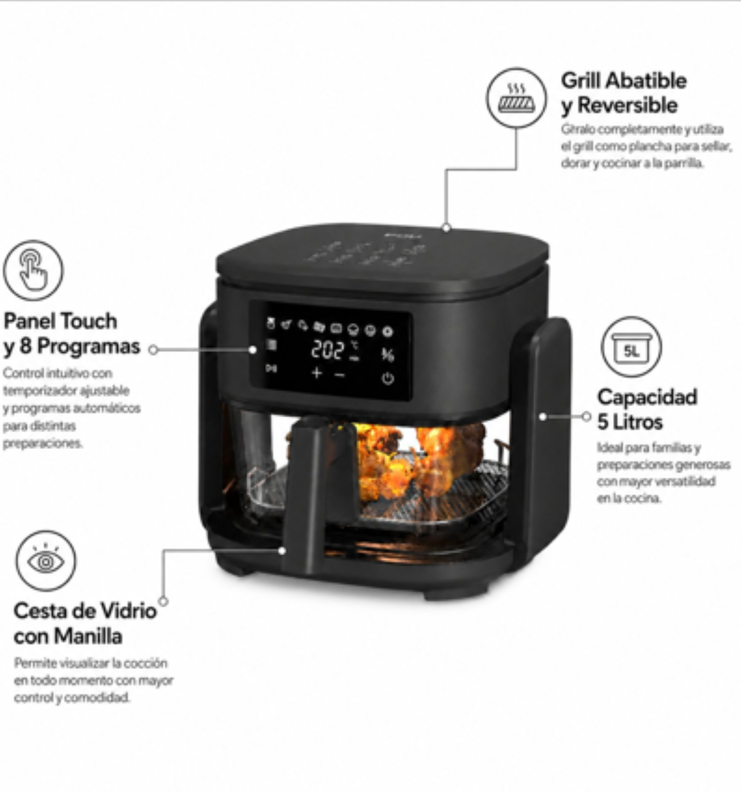 Freidora de Aire y Grill Abatible AirChef-5