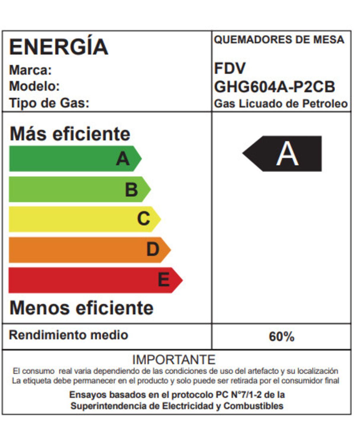 Encimera a GLP Signature 4 Quemadores Black Matt 60 cm FDV-4