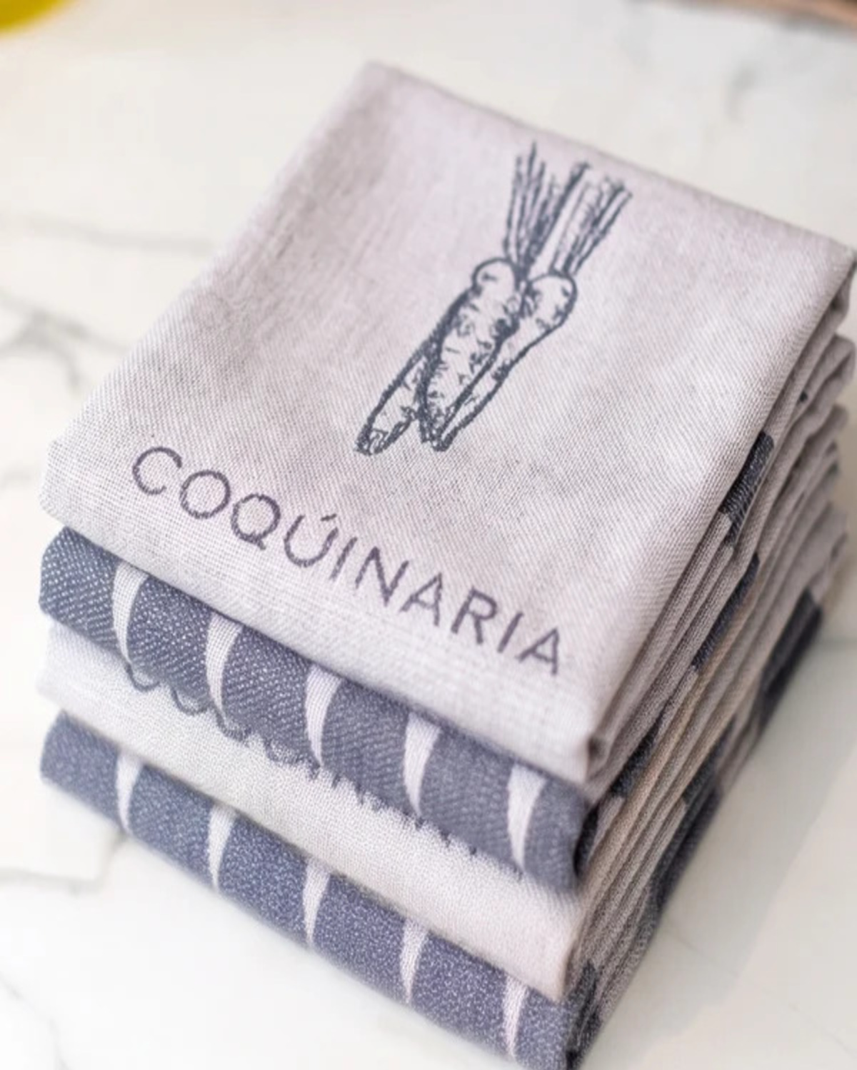 Set 4 Paños de Cocina Verduras azul Coquinaria-1