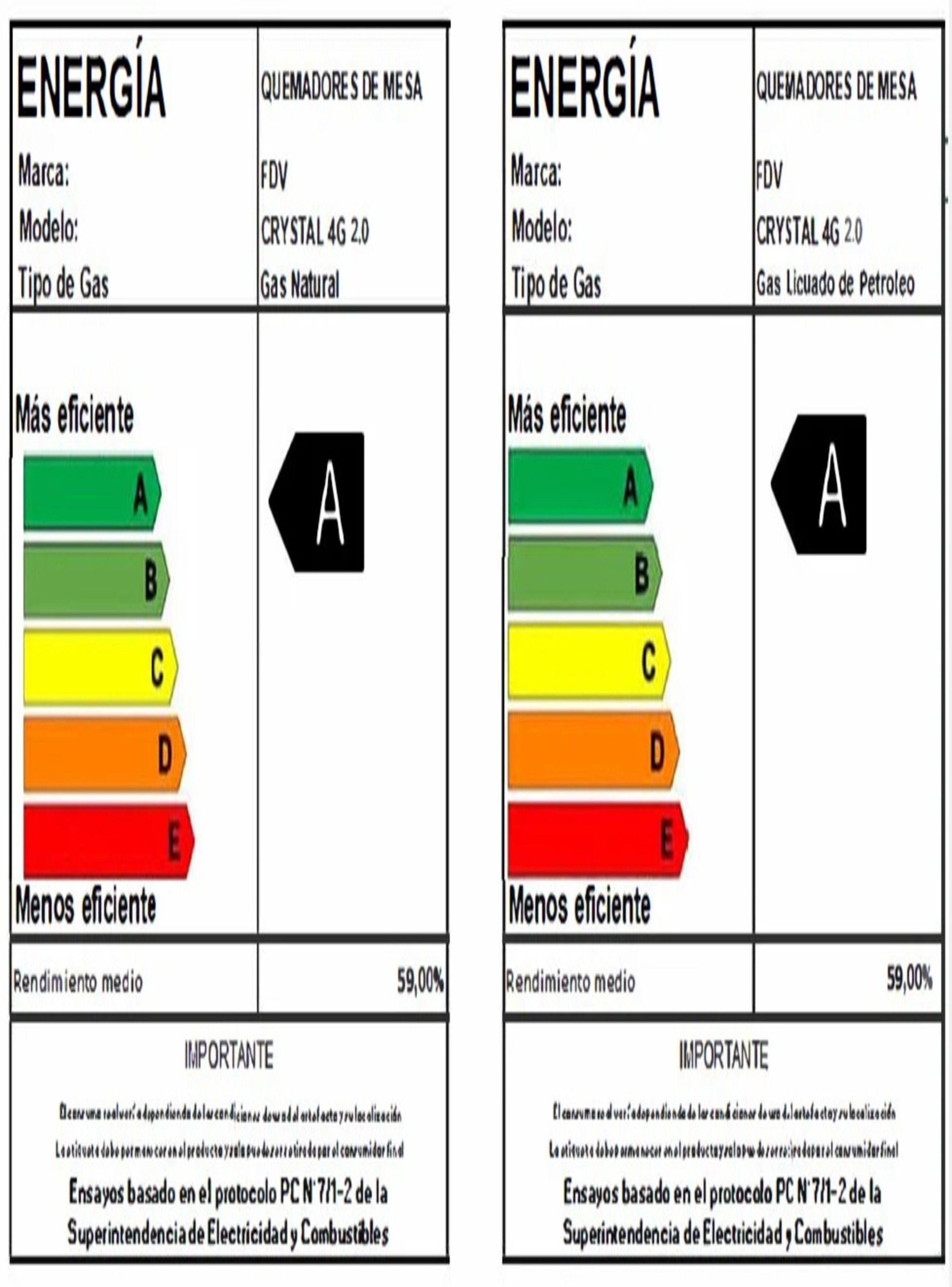 Encimera Gas Natural Fdv Crystal 4g-6