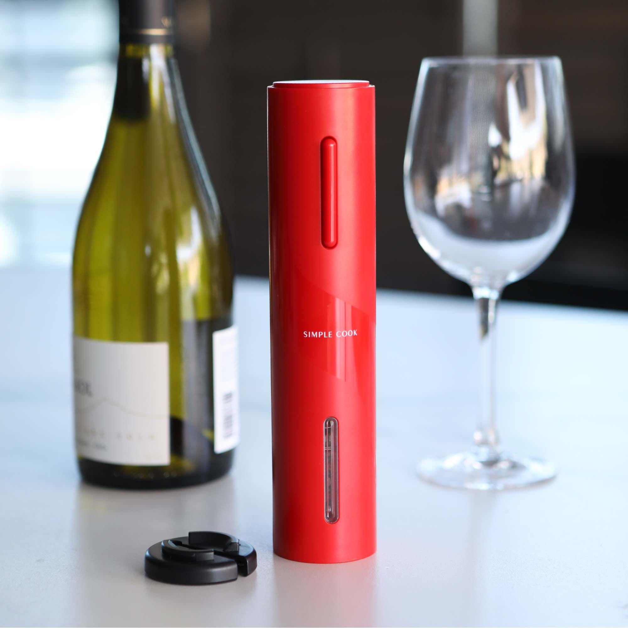 Descorchador de vinos electrico Baco Red-3
