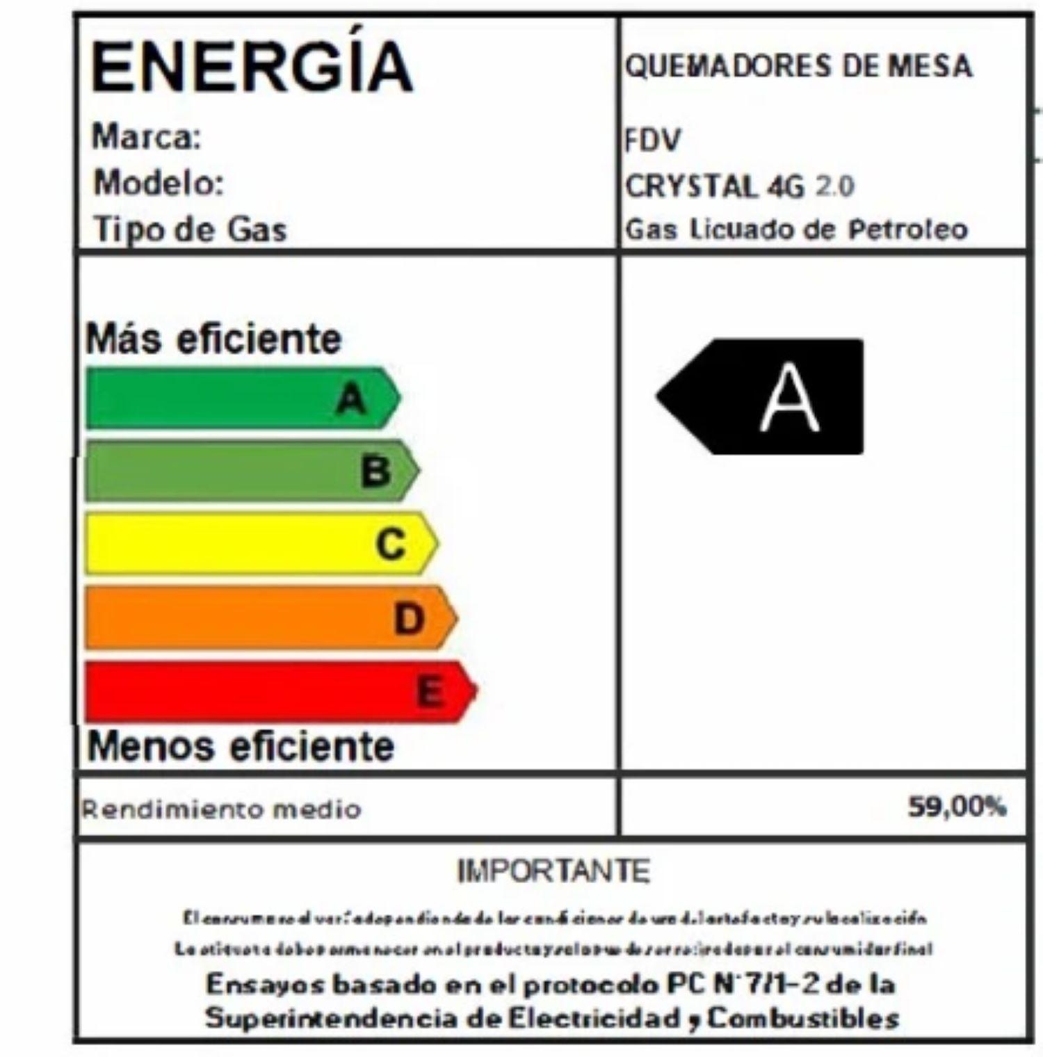 Encimera a Gas Crystal 4 Quemadores FDV-9