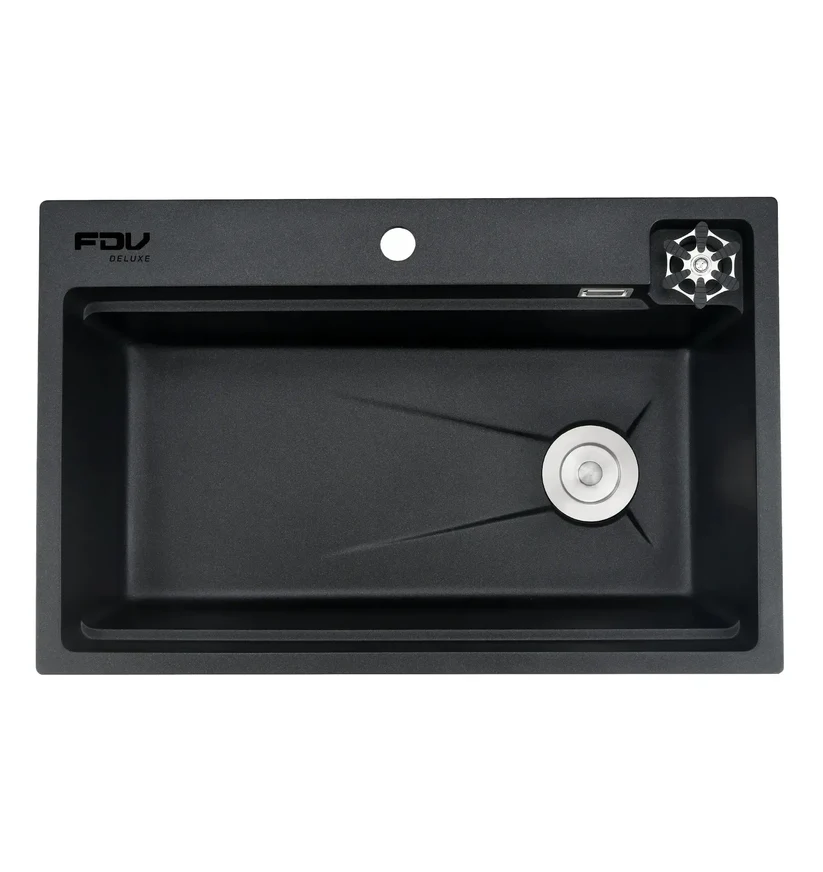 Lavaplatos Smart Wash Granito Negro + Grifería FDV Deluxe-0
