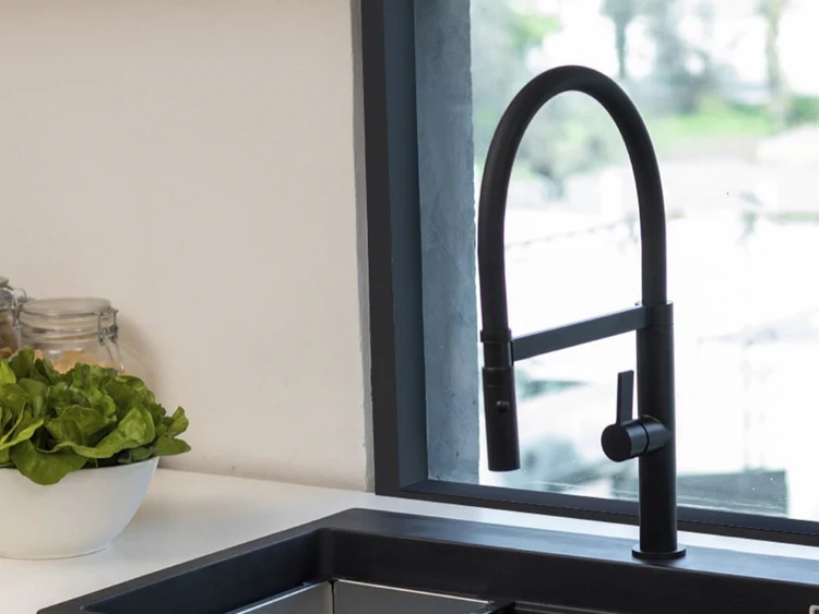 Lavaplatos Smart Wash Granito Negro + Grifería FDV Deluxe-9