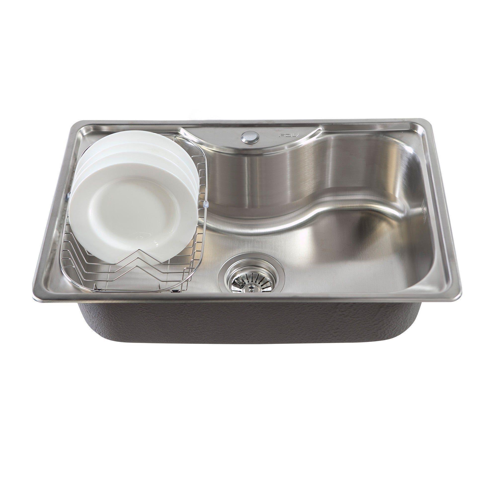 Lavaplatos FDV Acqua 1C + desague + canasto-1