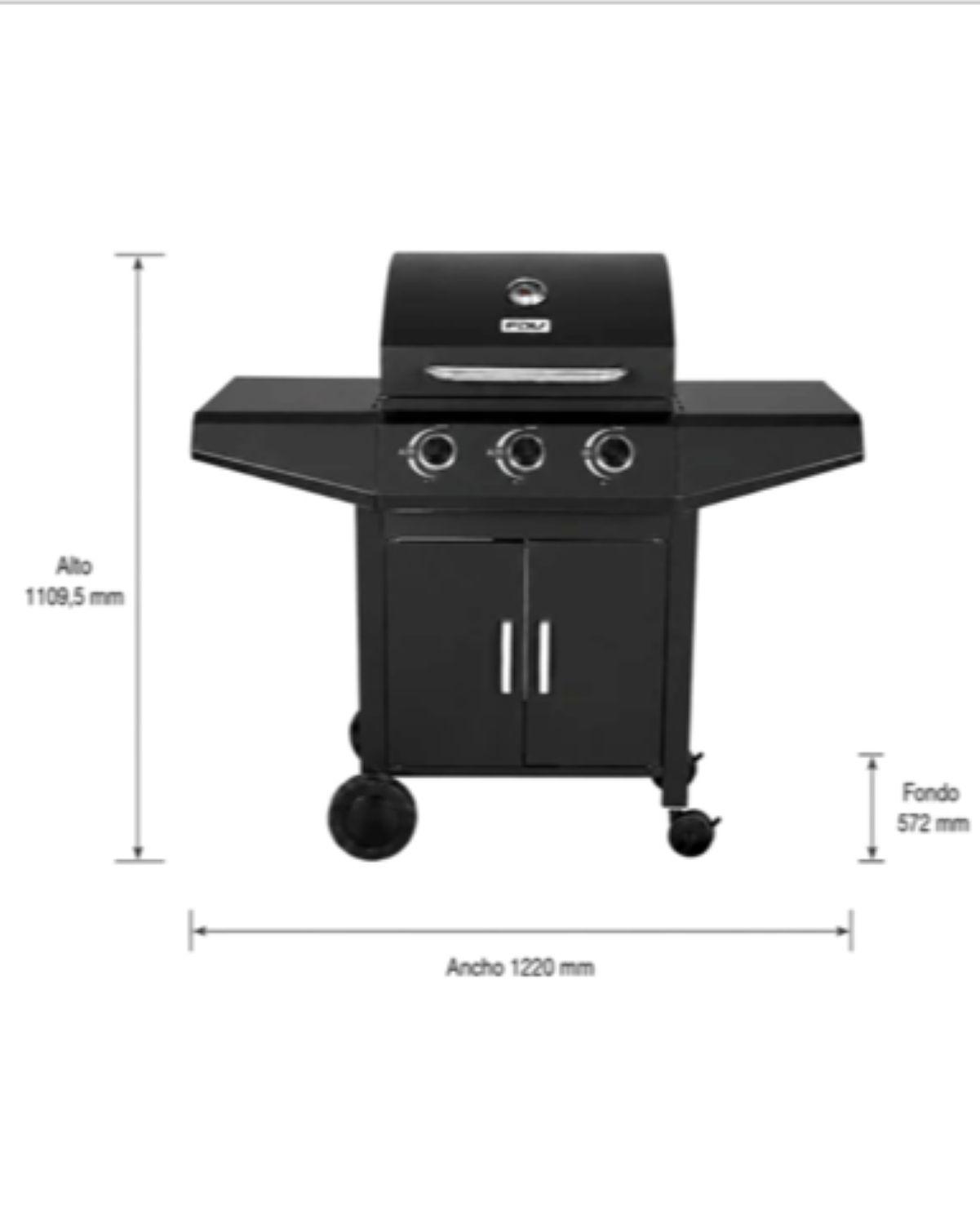 Parrilla gas Essence black 3Q FDV-4