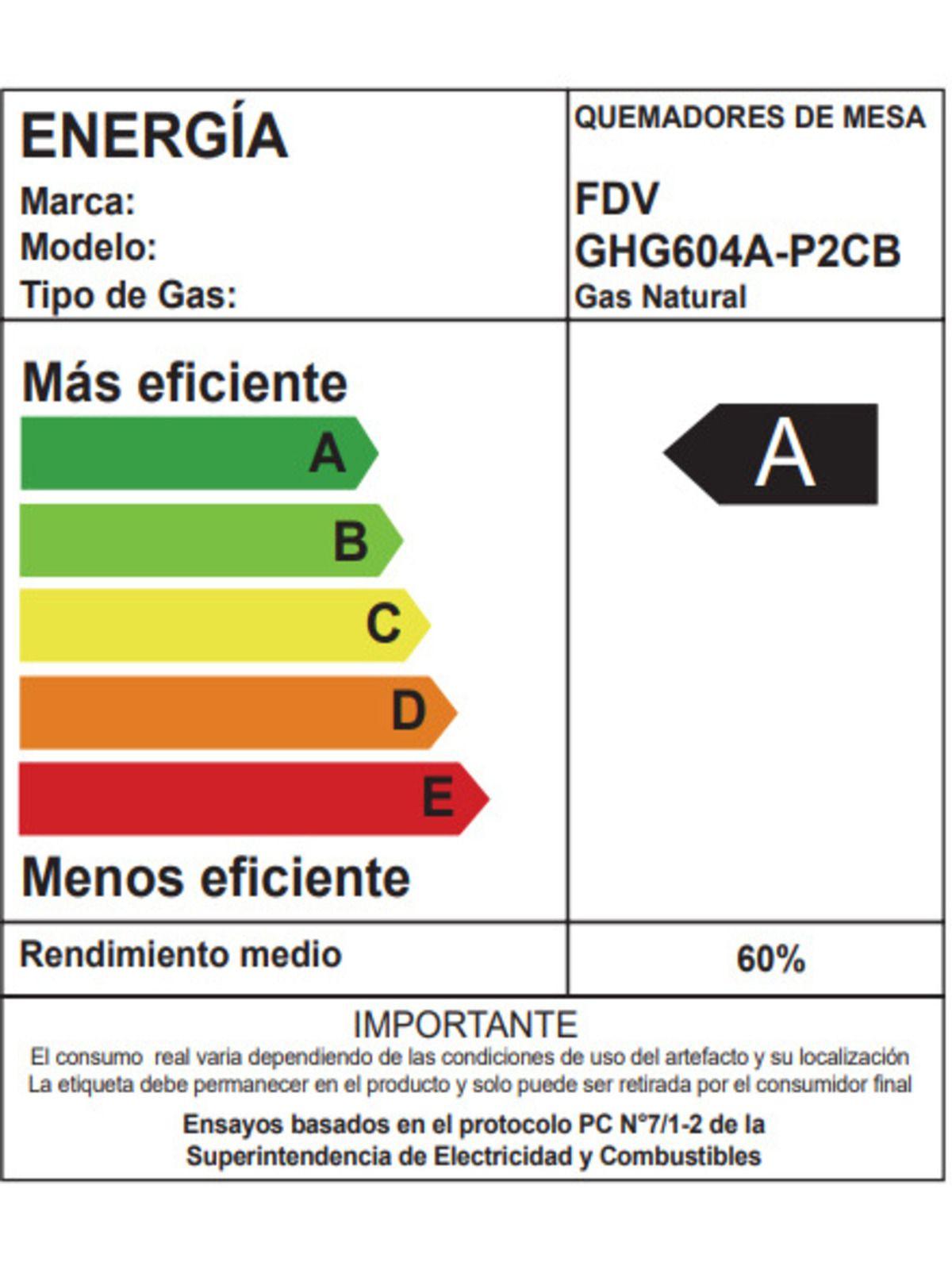 Encimera a Gas Nat Signature 4 Quemadores Black Matt  FDV-3