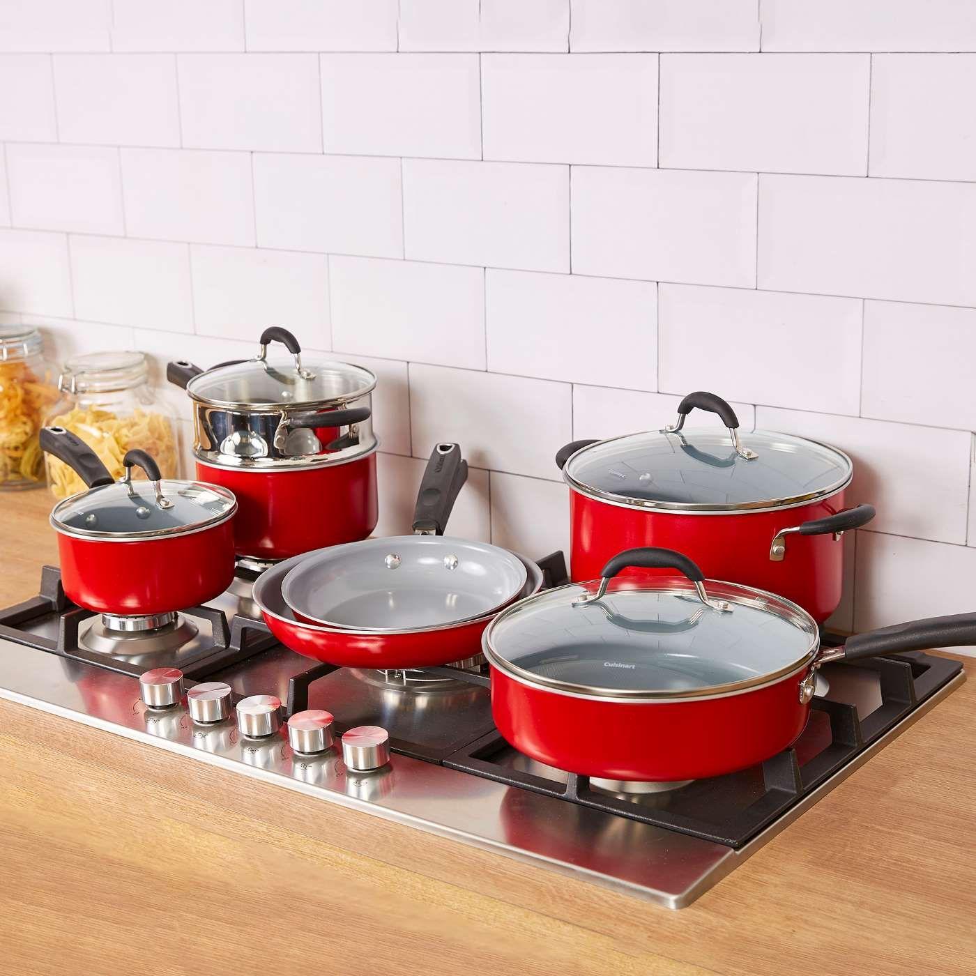 Bateria Cuisinart 11P Cera¡mica Roja-5