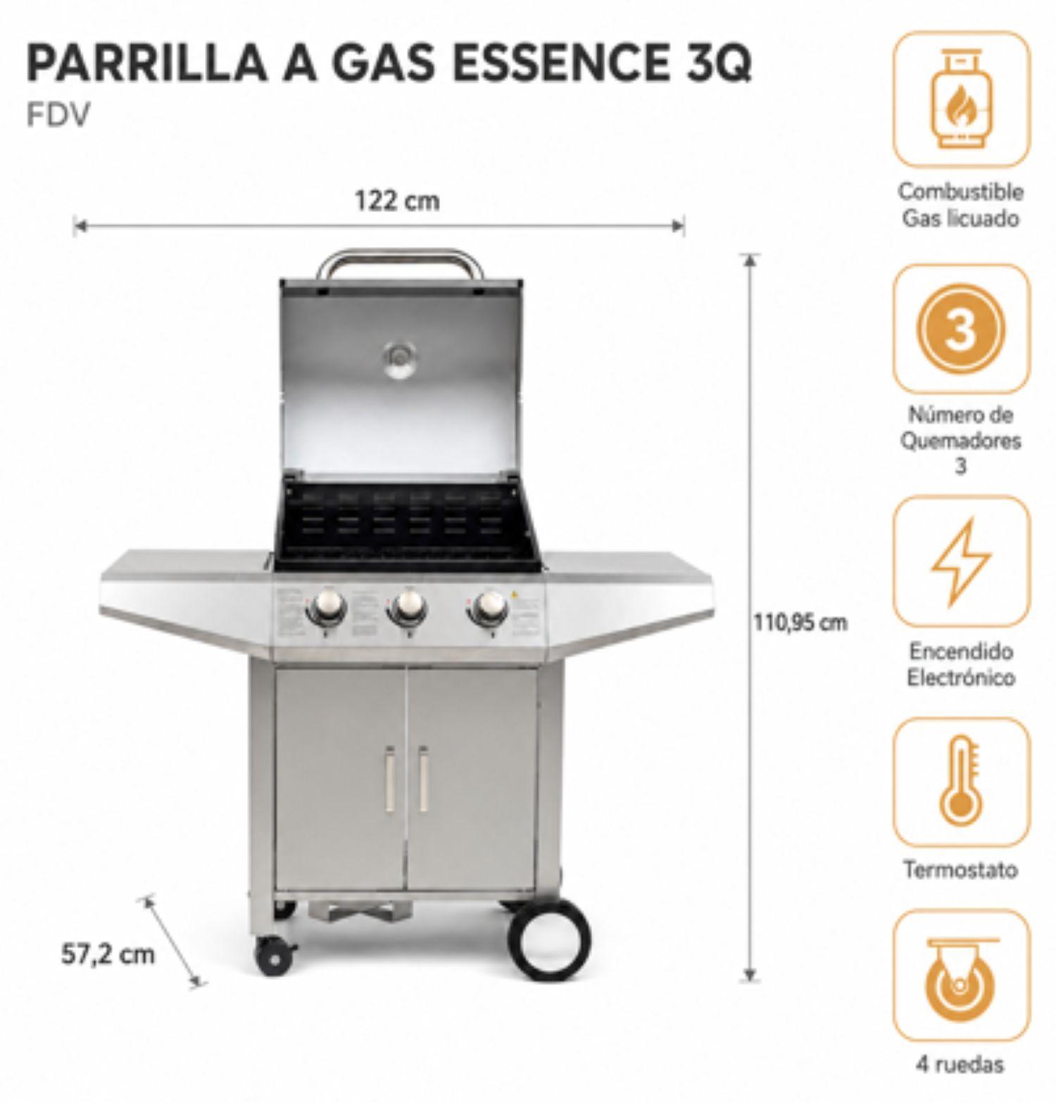Parrilla gas FDV Essence 3Q-4