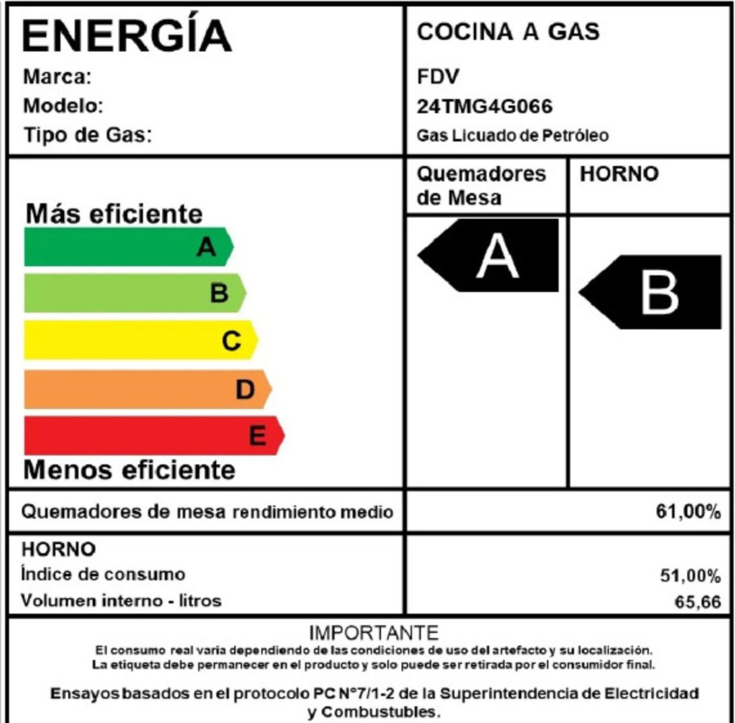 Cocina a gas FS Vulcano 4 quemadores FDV-6