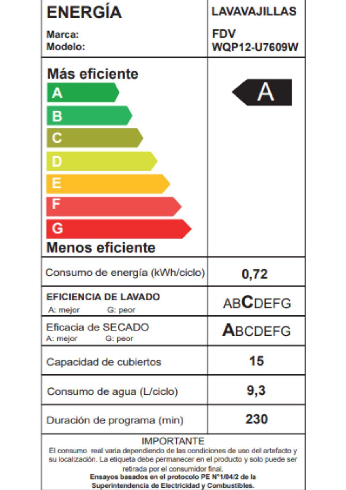 Lavavajillas Prestige 2.0 14C Free Standing 60 cm FDV-6
