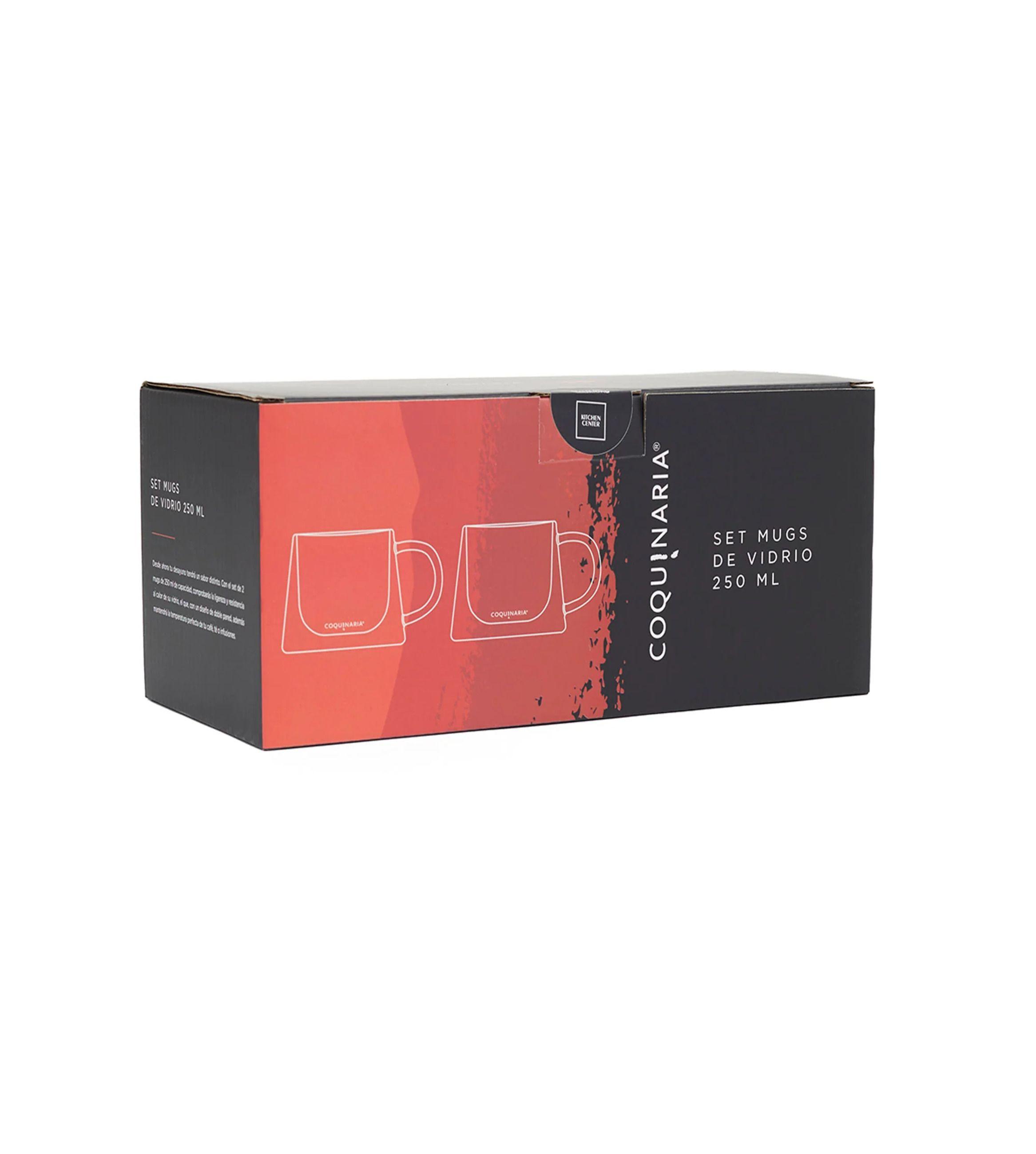Set 2 Mugs de vidrio 250ml Coquinaria-3