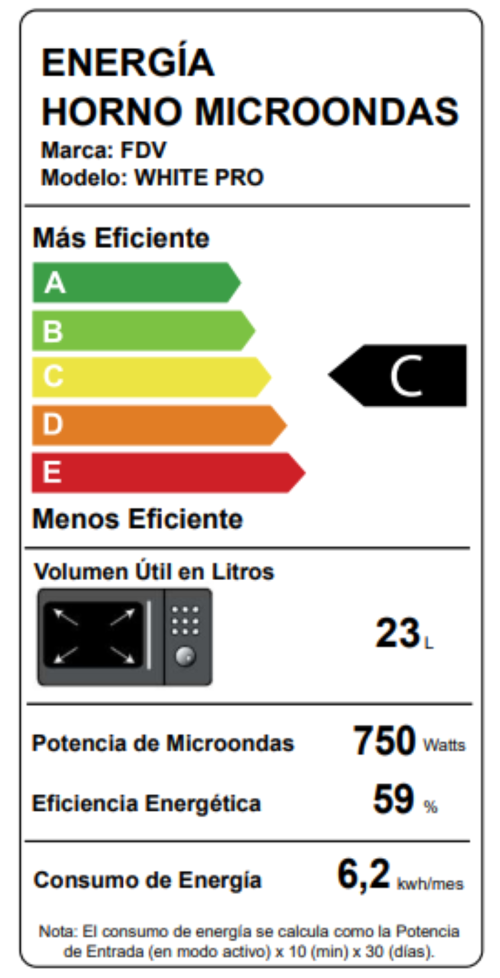 Microondas FDV Deluxe White Pro-3
