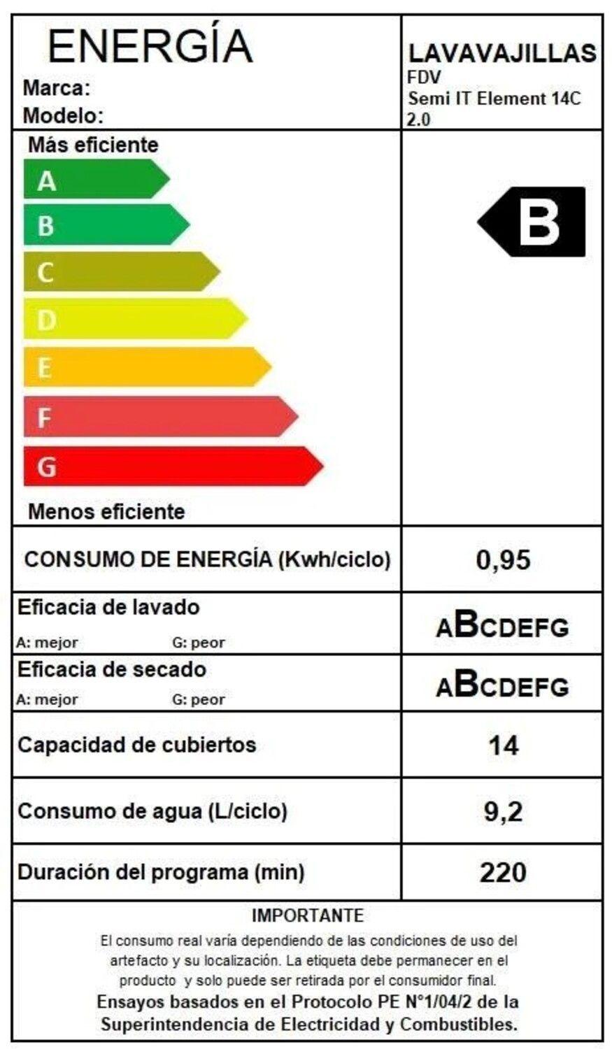 Lavavajillas Semi Integrada Fdv Element 14 Cubiertos 2.0-13