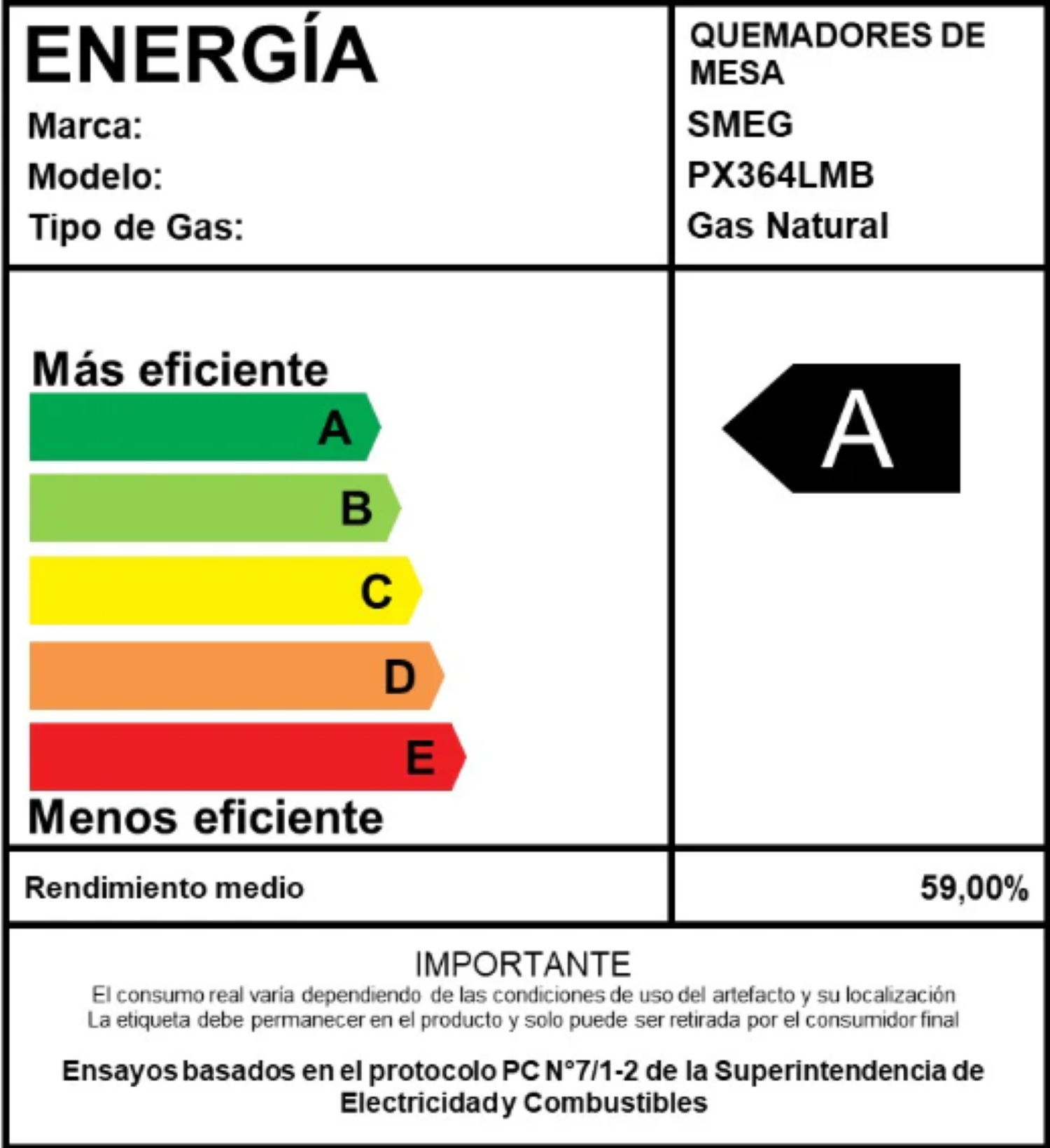 Encimera Gas  4 quemadores 60cm Smeg-3