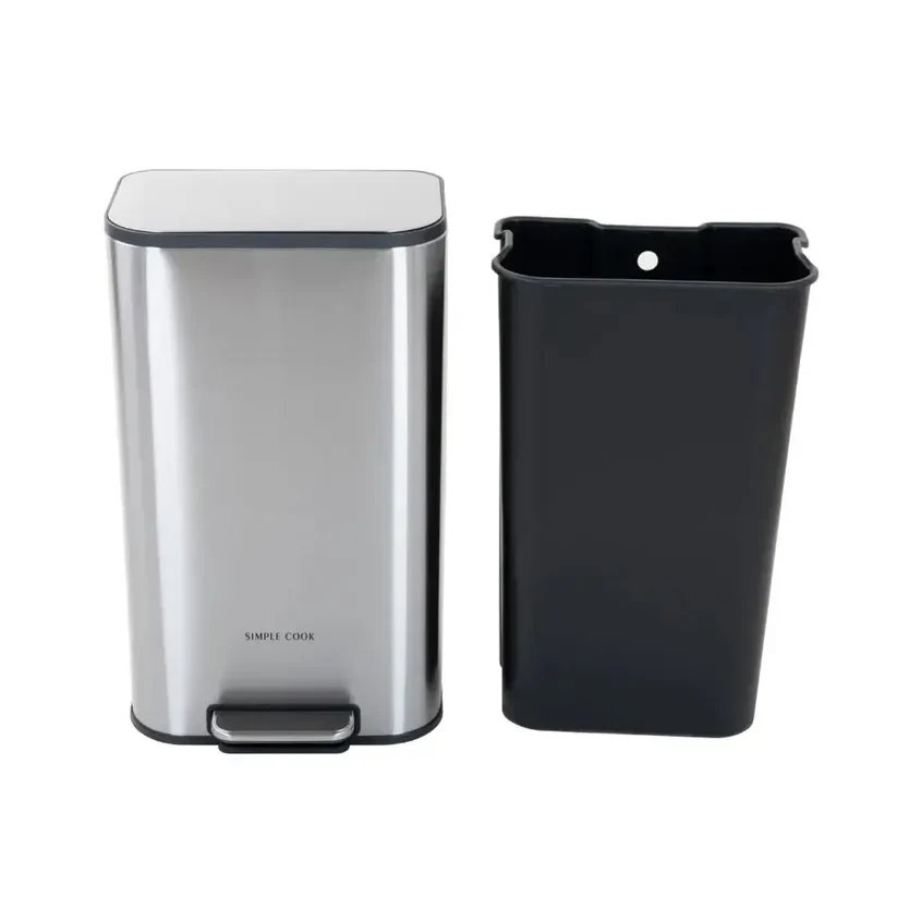 Basurero 30L con Pedal Mate y Anti Huellas Simple Cook-5
