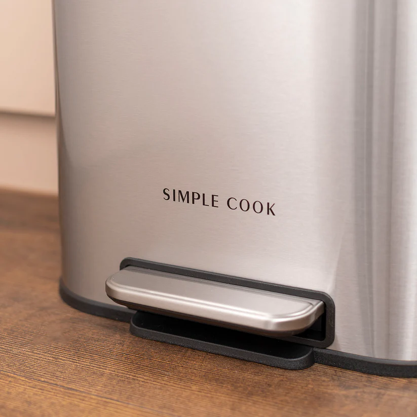 Basurero 30L con Pedal Mate y Anti Huellas Simple Cook-4