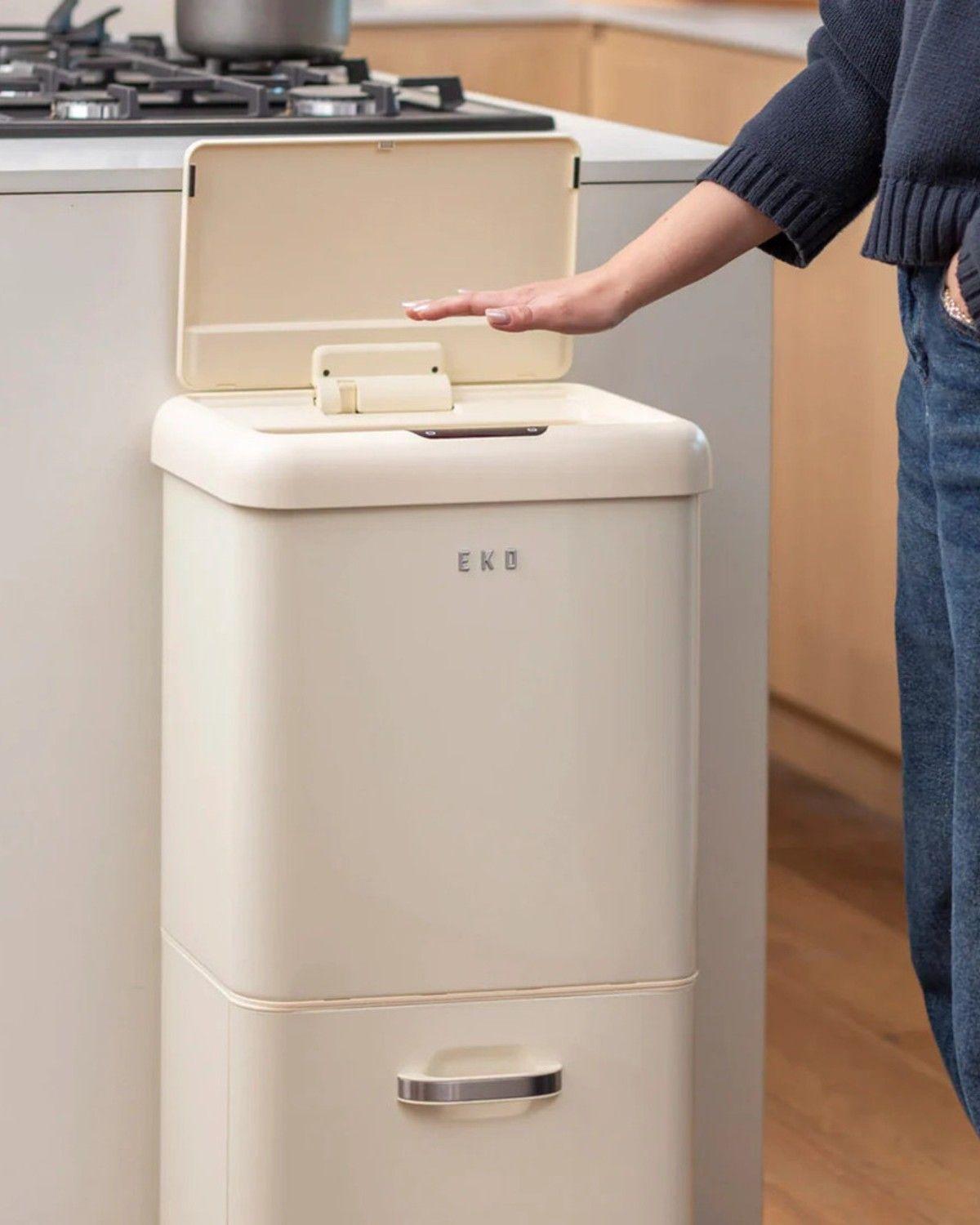 Basurero Vintage 2 recipientes 32L +18L Sensor Bin EKO-1