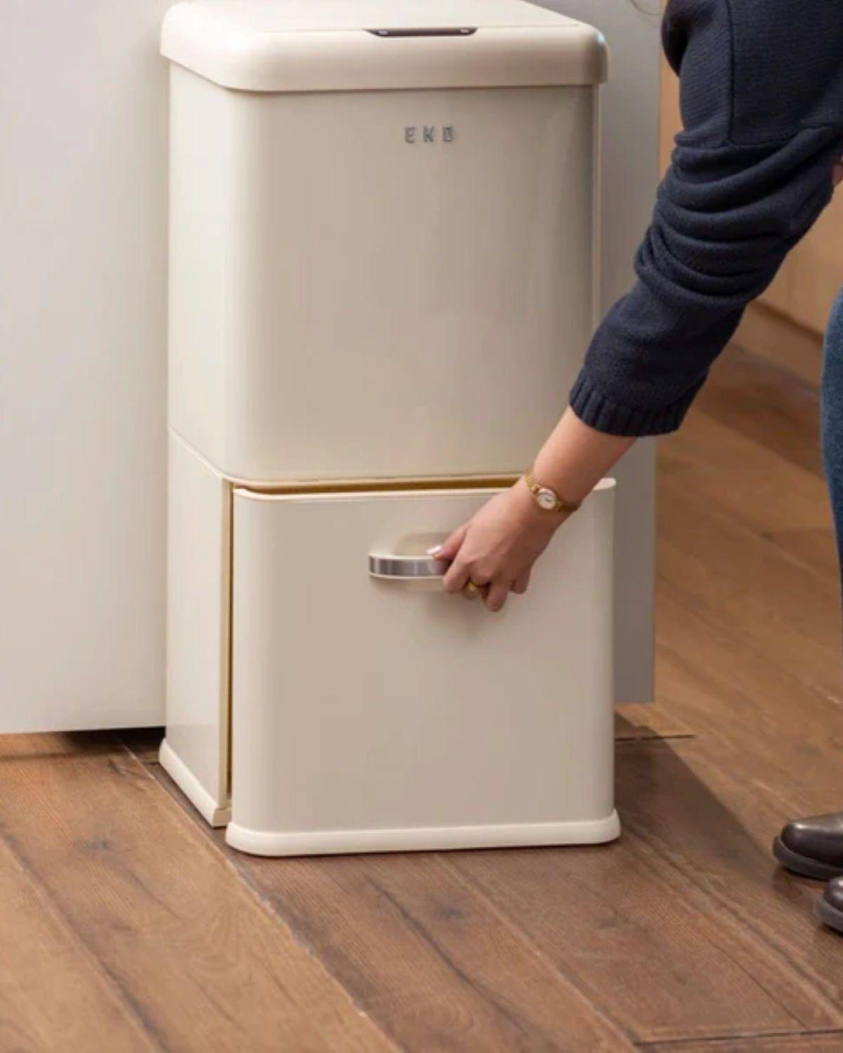 Basurero Vintage 2 recipientes 32L +18L Sensor Bin EKO-7
