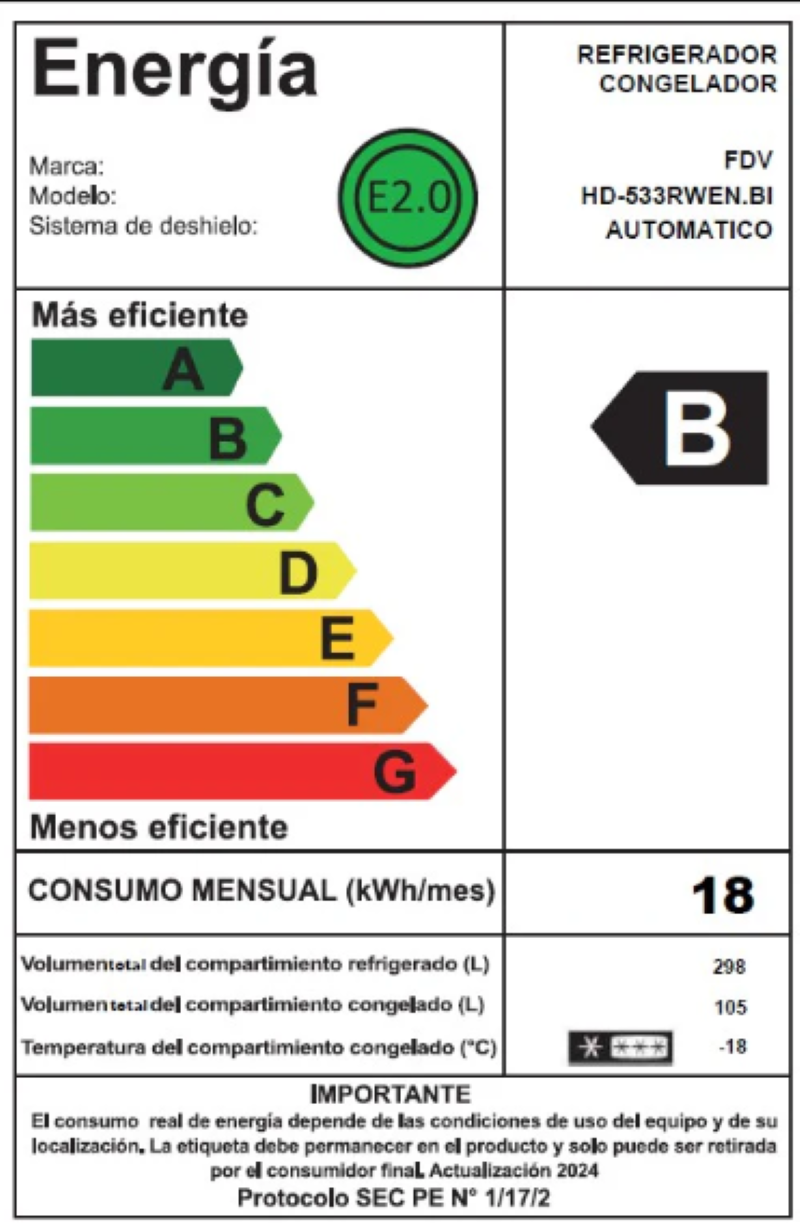 Refrigerador combinado Smart It 403Lts No Frost FDV-4